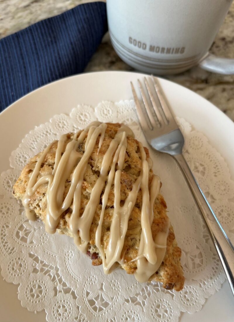 Maple Glazed Oatmeal-Pecan Scones