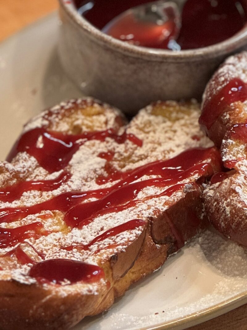 Eggnog French Toast With Cran-Raspberry Syrup